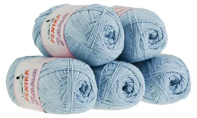 5 x 100g Strickgarn Jana babyblau