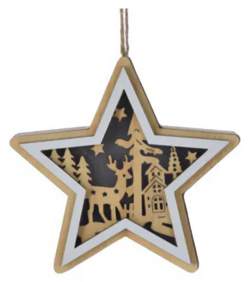 Image de Décoration de Noël en bois à suspendre, 12 cm
