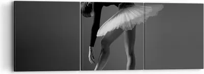 Produktbild von Bild auf Leinwand - Leinwandbild - 3 Teile - Ballerina Figur Schwarz und Weiß - 90x30cm - Wand Bild - Wanddeko - Wandbilder - Leinwanddruck - Bilder - Wanddekoration - Leinwand bilder - CA90x30-4400