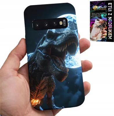 Zdjęcie produktu dla Etui Do Samsung Galaxy S10 Plus - Dino Dinozaur Tyranozaur Pokrowiec Case