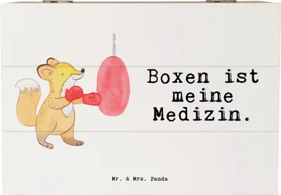 Produktbild von Mr. & Mrs. Panda Box Fuchs Boxen 22 x 15 cm - Weiß - Geschenk, Boxtraining, Erinnerungsbox, fotobox, Geschenkbox, Boxkampf, schmuckbox, Holzbox