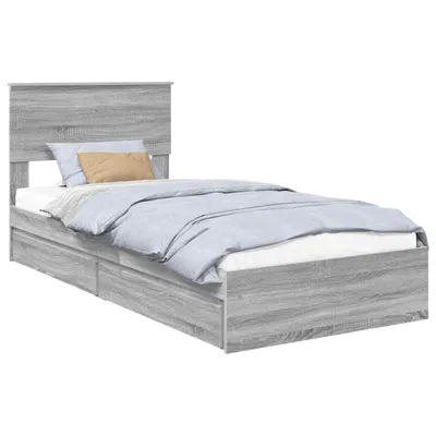 Obrázok produktu pre vidaXL Úložná posteľ Sonoma, sivá, 75 x 190 cm, drevotrieska