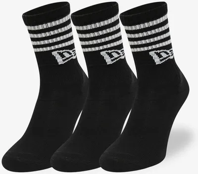 Obrázek produktu pro Ponožky New Era Retro Stripe crew 3pack socks Black Uni - 35–38