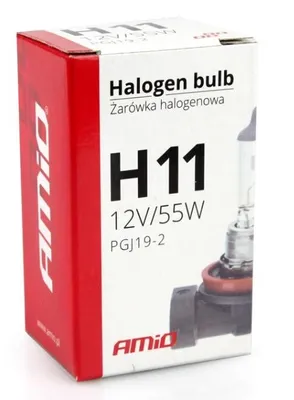 Produktbild von 1x AMiO H11 Glühlampe Fernlicht 55W PGJ19-2 Halogen 01159