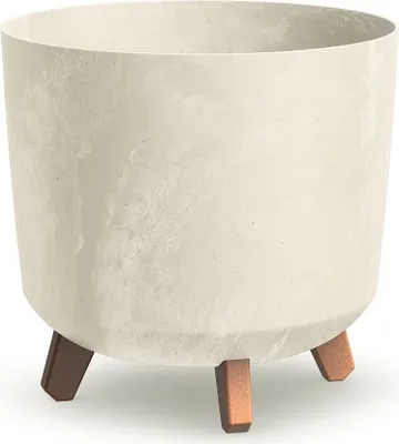 Produktbild von Cremefarbener Blumentopf mit Fuß GRACIA TUBUS BETON EFFECT DGTL300LE-CY700