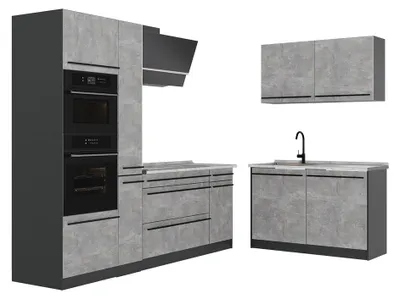 Zdjęcie produktu dla Kuchnia narożna Vicco R-Line Beton/Antracyt 230 x 120 cm bez blatu roboczego, Model 67480