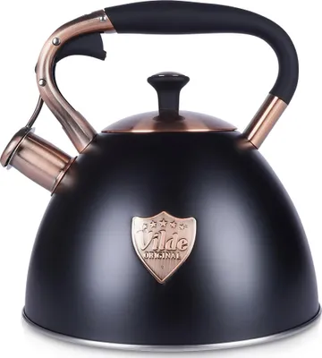 Produktbild von Stahlkessel schwarz zum Wasserkochen auf Gasherd oder Induktionskochfeld 3 l