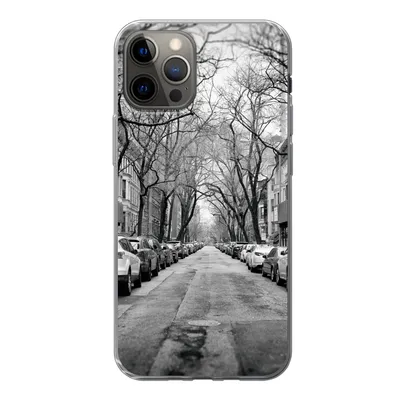 Produktbild von MuchoWow® Handyhülle Schutzhülle Hülle für iPhone 13 Pro Geparkte Autos in New York - schwarz und weiß Silikon Softcase Handy Hülle - Handy-Tasche