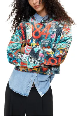 Produktbild von Desigual Sweat_Cats Damen-Sweatshirt, Schwarz, 36