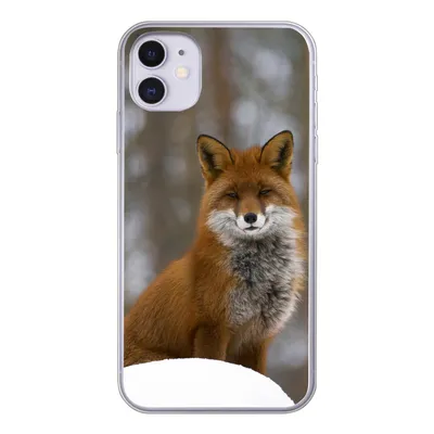 Produktbild von MuchoWow® Handyhülle Schutzhülle Hülle für iPhone 11 Fuchs - Wald - Rot Silikon Softcase Handy Hülle - Handytasche