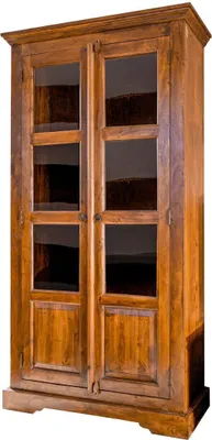 Produktbild von MASSIVMOEBEL24.DE Vitrine Akazie 98x46x191 honig lackiert OXFORD #0440