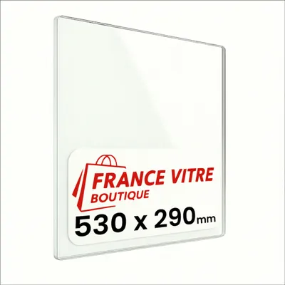 Produktbild von HARK - modell : 90 - 530 x 290 x 4 mm - Kaminglas - Ofenglas - Ersatz-Kaminscheibe - feuerfestes Glas - France Vitre
