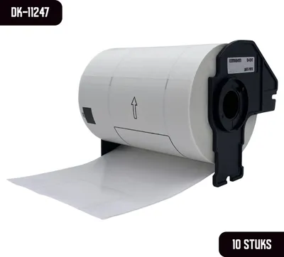 Produktbild von DULA Brother Compatible DK-11247 - Voorgestanst groot verzendlabel - 10 rollen - 103 x 164 mm - 180 labels per rol - Zwart op wit - Papier