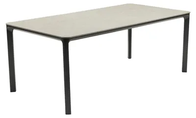 Produktbild von Gartentisch Pierre Esstisch Terrassentisch 160x90x75cm Aluminium/Sintered Stone Steingrau
