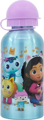 Produktbild von Gabby’s Dollhouse Aluminium Trinkflasche 400ml – Kinderflasche für Schule & Freizeit