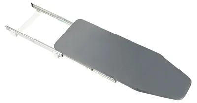 Produktbild von Klappbares Bügelbrett - Schrank-Einbau-Bügelbrett ausziehbar - 180° drehbar - Für Schrank 57×45×17 cm - Auszugsschiene 80 cm - Tragkraft 45 kg - Grau