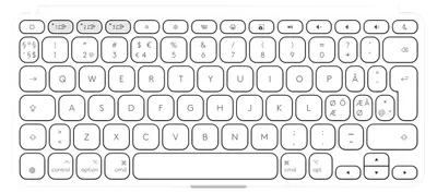 Obrázok produktu pre Logitech 920-013015, QWERTY, Nordická, Nožnicový spínač, 1,8 cm, 1 mm, Biela