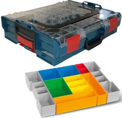 A top-down view of two storage containers, one stacked on top of the other.