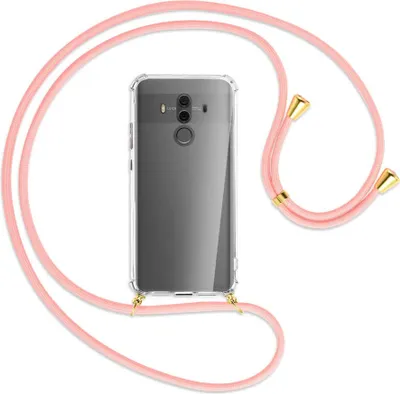 Produktbild von Handykette Backcover-Schutzhülle mit Band (Metall goldfarben) für Huawei Mate 10 Pro - rosa
