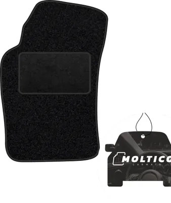 Produktbild von moto-MOLTICO Fahrer Fußmatte Auto Velours Fahrerseite Autoteppiche Schwarz Fahrermatte 1-teilig passend für Toyota Avensis I 1997-2003