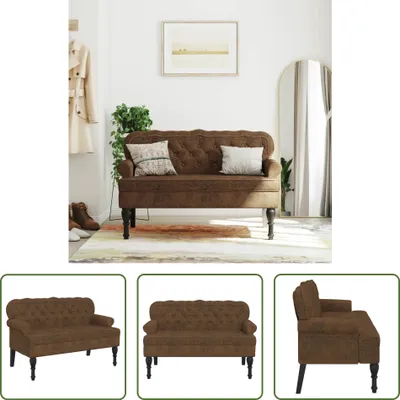 Obrázek produktu pro The Living Store Lavice s opěradlem hnědá 119,5x64,5x75 cm Velur
