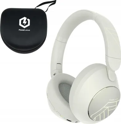 Imagen del producto de Auriculares inalámbricos Bluetooth PowerLocus Orion Sand, con micrófono, entrada AUX y estuche, batería de 70 horas