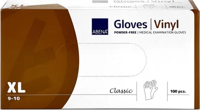 Image de ABENA® Classic Vinyl Gants à usage unique, transparent, boîte = 100 pièces, taille XL, Gants d'examen PUDERFREICHE