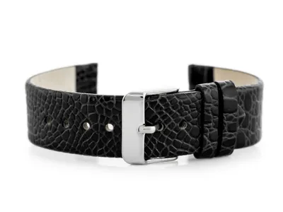 Zdjęcie produktu dla Skórzany pasek do zegarka W57 - Czarny - 22 mm