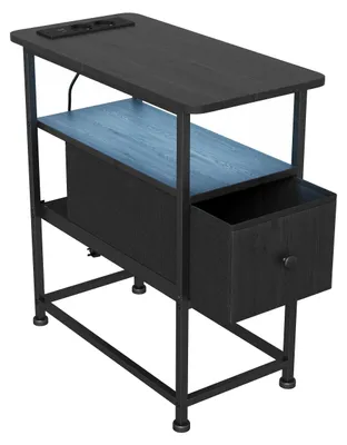 Produktbild von Nachttisch, drei Schubladen, minimalistisches modernes Design, Schwarz-1 Schublade