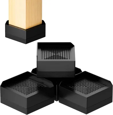 Produktbild von 4er Set Möbelerhöhungen, 4 cm Tischerhöhung, rutschfeste Tischfüße für Bett, Sofa und Stühle, bis zu 1000 kg belastbar