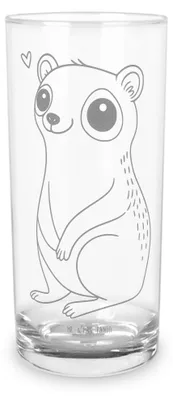 Produktbild von Mr. & Mrs. Panda Longdrinkglas Plumplori Glücklich 400 ml - Transparent - Geschenk, Glück, Niedlich, Saftglas, Cocktailglas, Trinkglas, Wasserglas, Glas, Tumbler