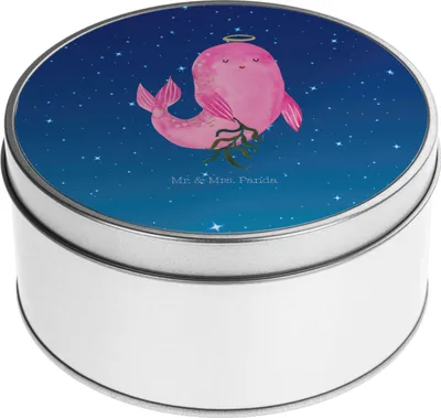 Produktbild von Mr. & Mrs. Panda Dose Sternzeichen Jungfrau - Sternenhimmel Blau - Geschenk, Geburtstag September, Meerjungfrau, Keksdose, Kaffeedose, Erinnerungsbox, Jungfer, Blechdose