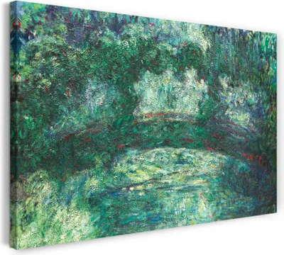 Produktbild von Leinwandbild (120x80cm): Claude Monet - Japanische Brücke über den Seerosenteich (1918-1924), echter Holz-Keilrahmen inkl. Aufhänger, handgefertigt in Deutschland