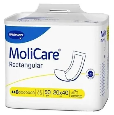 Image de Hartmann Molicare Rectangular - Intraversable - 20 x 40 cm 20 x 40 cm - 1 paquet de 50 protections