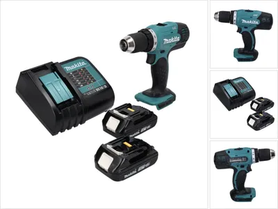 Obrázek produktu pro Akumulátorový vrtací šroubovák Makita DDF 453 SYX4 18 V 42 Nm + 2x akumulátor 1,5 Ah + nabíječka.