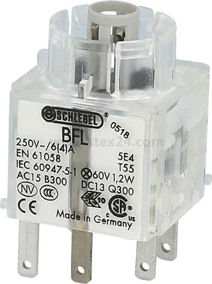 Imagen del producto de Georg Schlegel, contactor optoeléctrico con indicador luminoso, 1 contacto normalmente abierto + 1 contacto normalmente cerrado, conector plano iluminable, 2,8 mm x 0,8 mm - 1 unidad