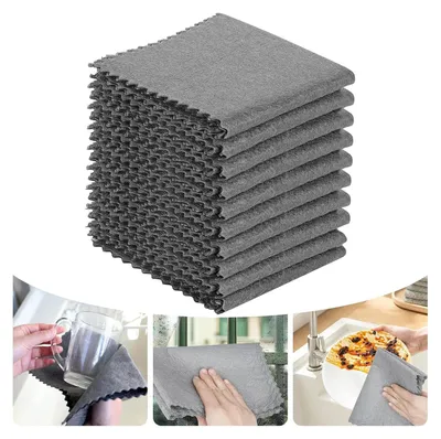 Produktbild von 10 Stück Verdicktes Magisches Reinigungstuch, Wiederverwendbaren Mikrofasertücher, Super Absorbieren Magisches Reinigungstuch, Fusselfrei Putzlappen für Küchen,Glas,Autos,Badezimmer-30x30cm