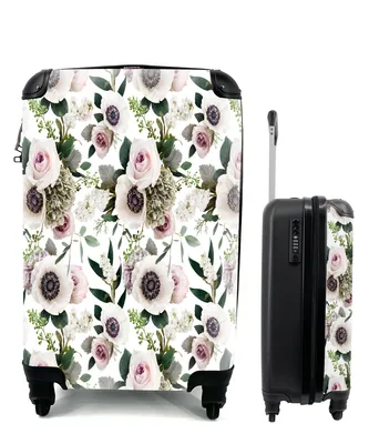 Produktbild von MuchoWow® Koffer Handgepäck Trolley Rollkoffer Kleine Reisekoffer mit 4 Rollen - Blumen - Rosen - Anemone - Cabin Size < 55x40x23 cm & 55x40x20 cm - Fotokoffer - Kabinenkoffer - Boardgepäck - Reise-Box - Reisekoffer - Reisegepäck - Koffer mit Bild - Trolley für Kinder
