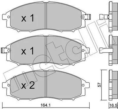 Produktbild von METELLI Bremsbeläge Satz Vorne Bremsklötze für NISSAN PICK UP (D22) 22-0611-0