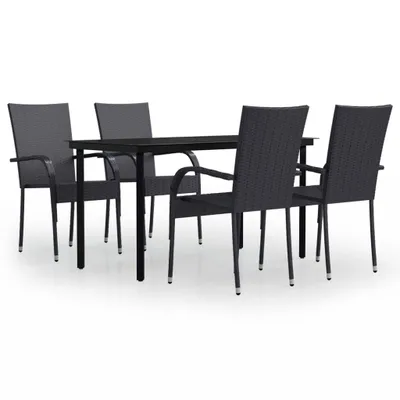 Immagine prodotto di vidaXL Set da pranzo da giardino 5 pezzi nero