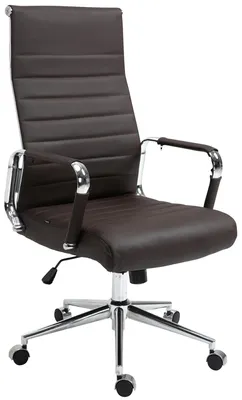 Imagen del producto de Silla de oficina CLP Kolumbus, tapizada en cuero genuino, con altura ajustable y giratoria | Color: marrón