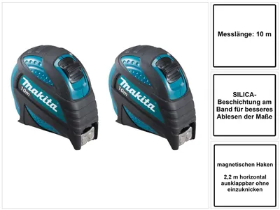 Obrázek produktu pro Makita 2x B-57168 svinovací metr 10 m s magnetickými háčky