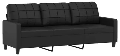 Immagine prodotto di vidaXL divano a 3 posti nero 180 cm in Pelle finta