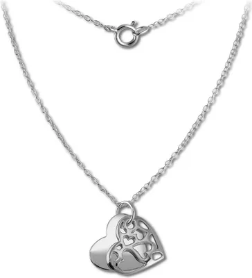 Image de SilberDream Collier 45cm 925 Argent Femme Bijoux Authentiques Coeur Argent SDK8007J