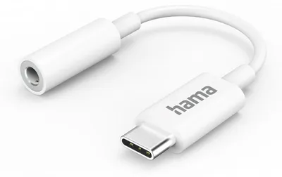 Produktbild von Hama Aux-Adapter USB-C ndash; 3,5 mm Klinkenanschluss, weiß