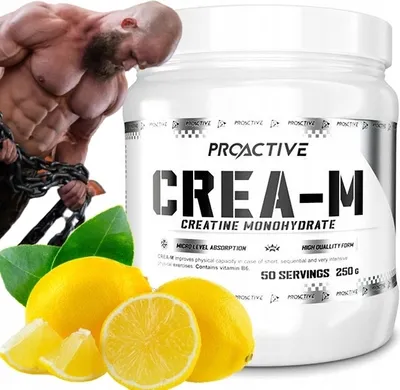 Produktbild von ProActive Creatin Monohydrat 250 g Pulver mit Vitamin B6 Geschmack: Zitrone 50 Portionen Kraftraining