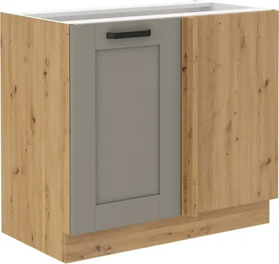 Immagine prodotto di Armadietto allungato ad angolo LAILI - larghezza 105 cm, grigio chiaro / rovere artisan