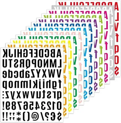 Produktbild von Bunte Selbstklebebuchstaben Vinyl Alphabet Ziffern