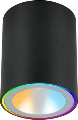 Produktbild von SYLVANIA Smart LED Aufbauspot schwarz | mit Leuchtring | Warm - Tageslichtweiß | RGB Deckenstrahler dimmbar | Aufbauleuchte kompatibel mit App, Alexa, Siri