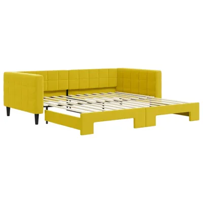 Image de vidaXL Lit de jour extensible jaune 100x200 cm velours
